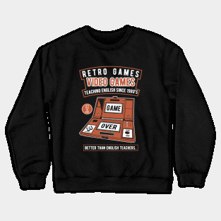 Video Games,Retro Games,Old Scool Gamer, Crewneck Sweatshirt